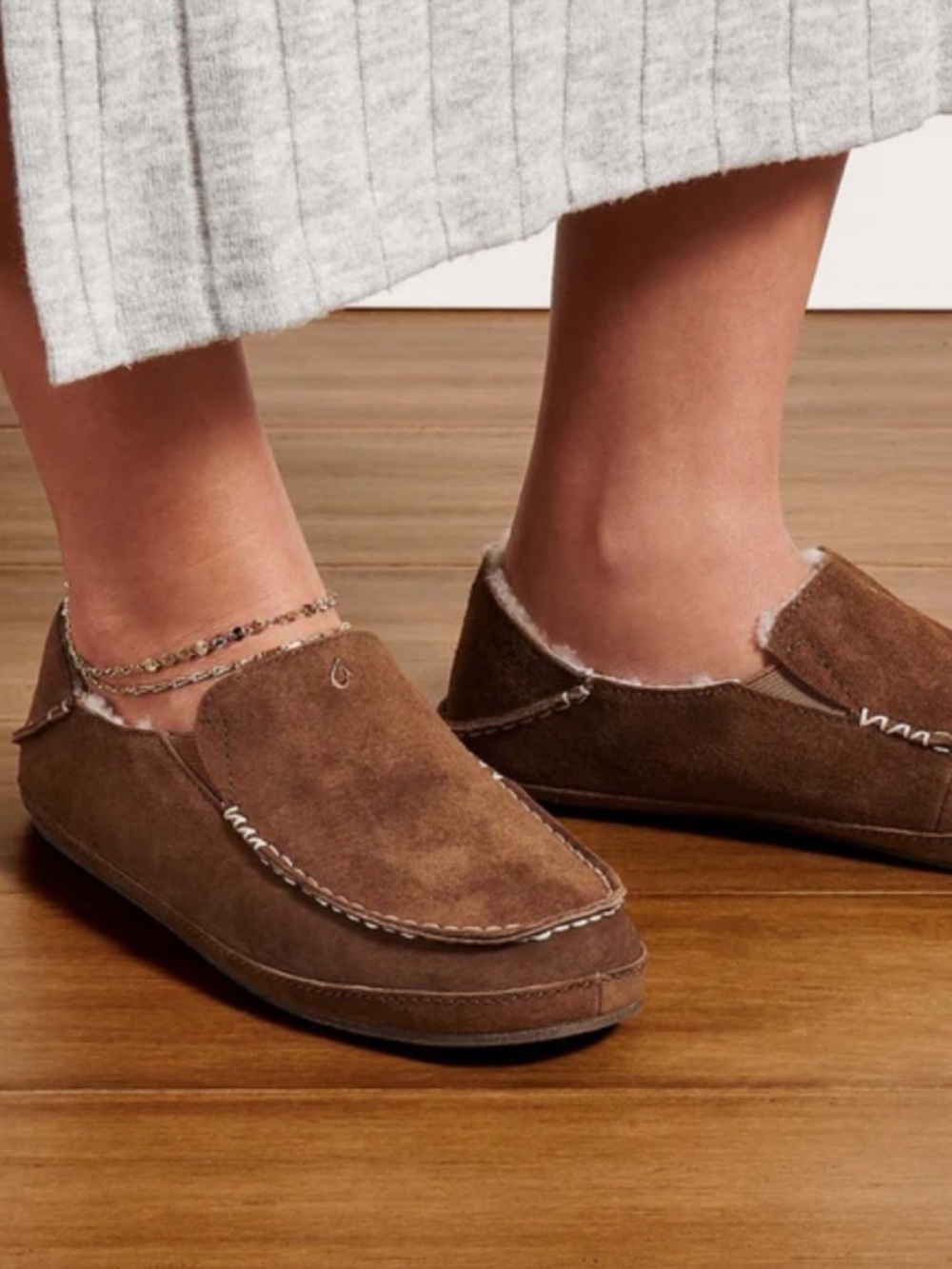 OluKai | Women's Brown Suede Nohea Slippers Size 10